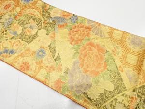 佐賀錦　花鳥に古典柄織り出し　袋帯